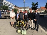 Mogens Lorentzen og legatbestyrelsen. Fra venstre: Søren Revsbæk, Alex Elisiussen, Mogens Lorentzen, Carsten Rasmussen, Daniel Lillerøi og Jesper Wimmer. Foto: Næstved Kommune.