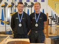 Med guldmedaljerne om halsen er Mads og Mathias klar til DM i Skills 2019. Foto: EUC Sjælland
