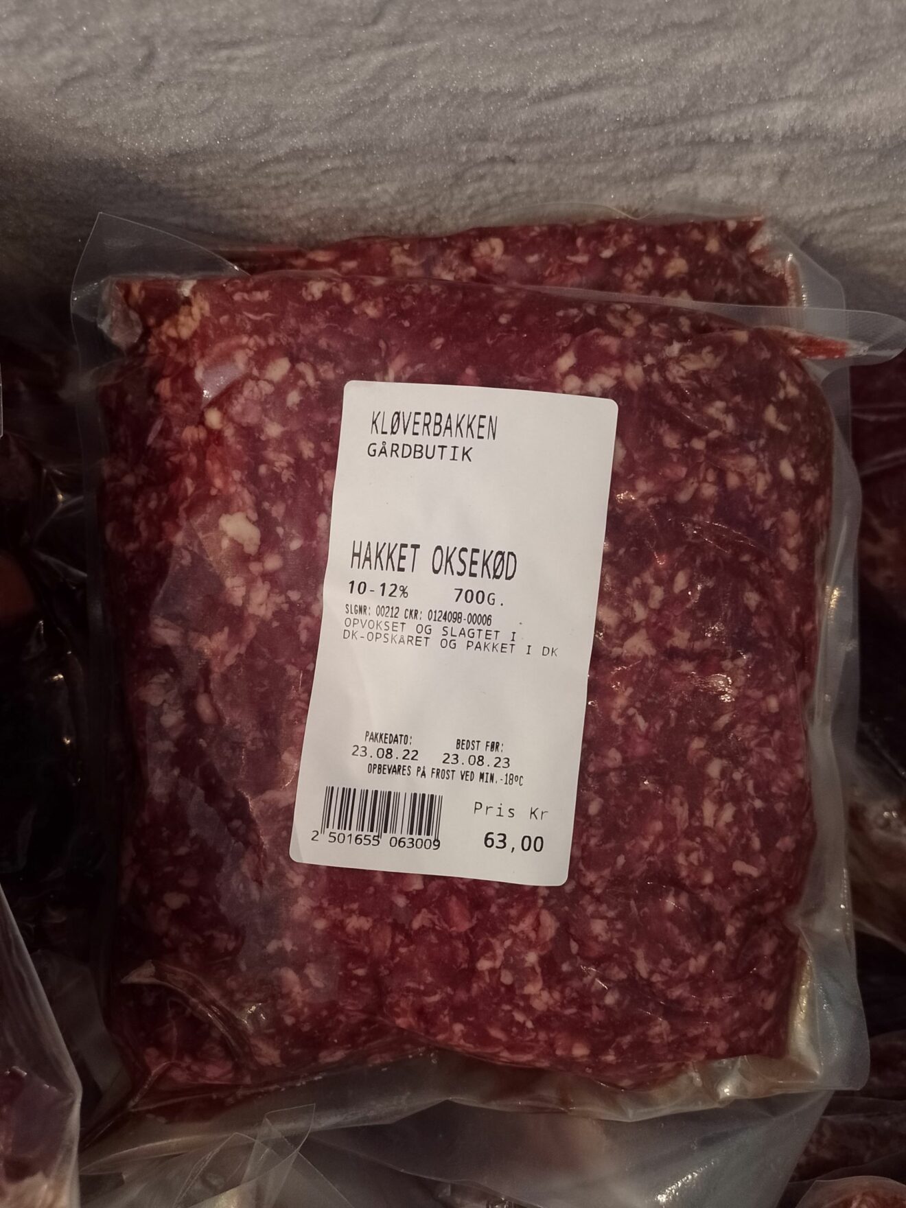 Pakketilbud på hakket oksekød hos Kløverbakken Gårdbutik